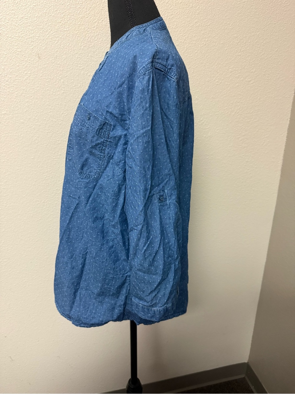 Bit & Bridle Chambray Denim Popover Tunic Shirt XL Western Boho Blue - Picture 4 of 9